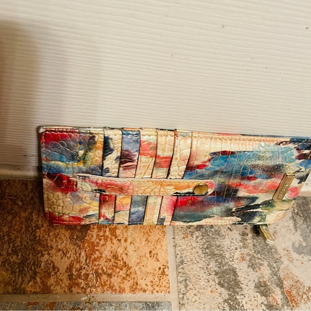 Brahmin Croc Embossed Leather Superbloom Credit Card Holder! - Picture 12 of 16